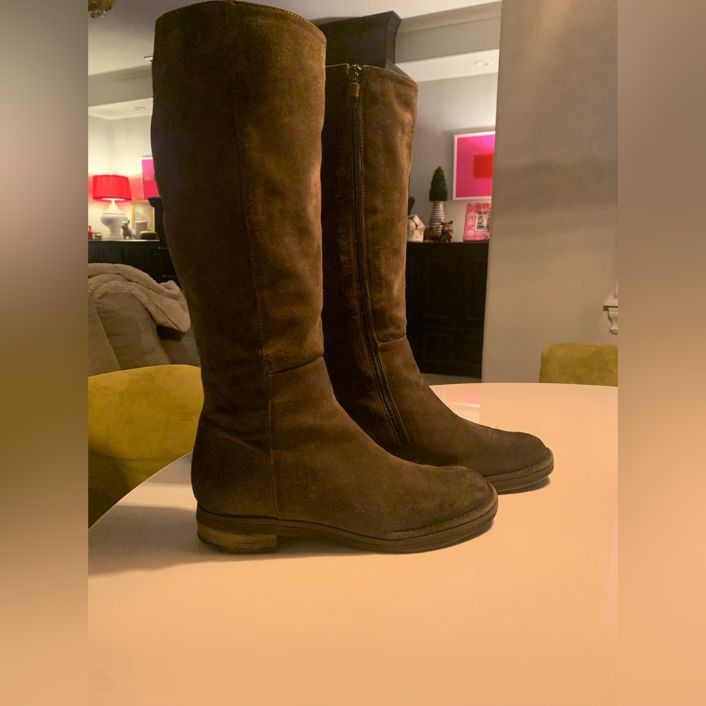 Alberto Fermani Dark Brown Suede Over the Knee Boots